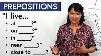 Learn English: “I live... at? on? in? near? close to?”