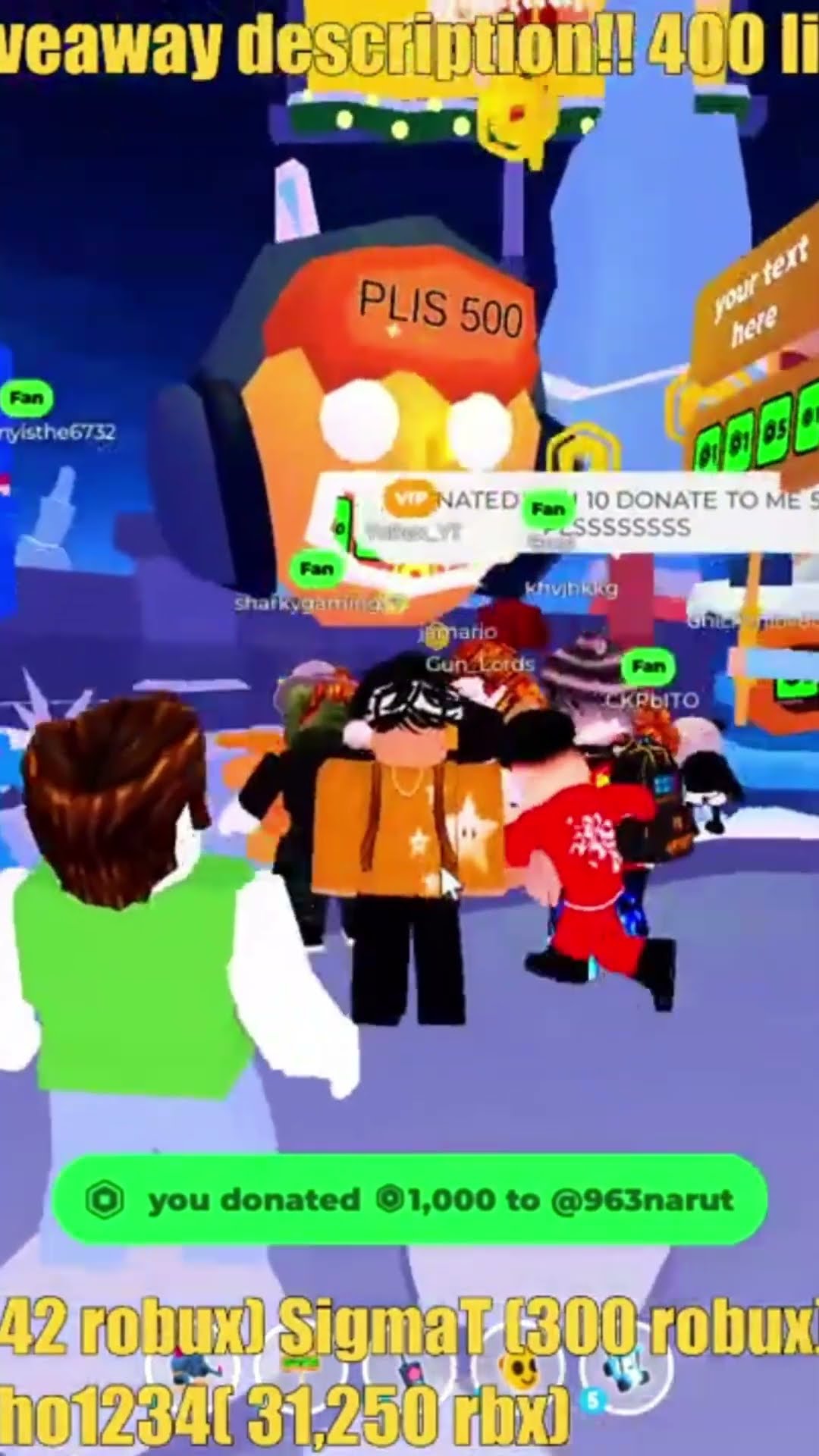 Reaching 5k Subs And Giving A Viewer 1k Robux Roblox Donation Oar2 