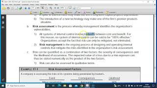 RISK AND INTERNAL CONTROL