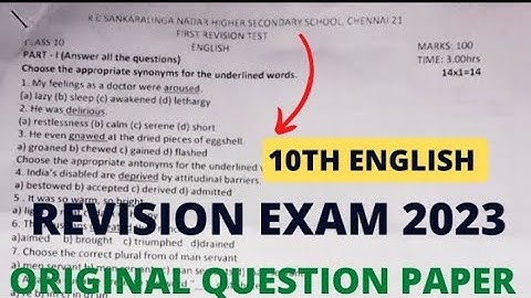 10th english revision question paper 2023 | 10th Revision Question Paper 2023 Original