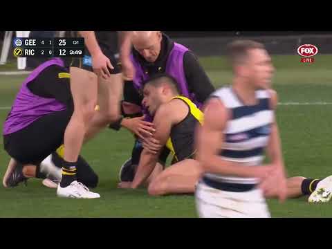 Tom Stewart in Trouble with Hit on Dion Prestia | AFL Round 15, 2022