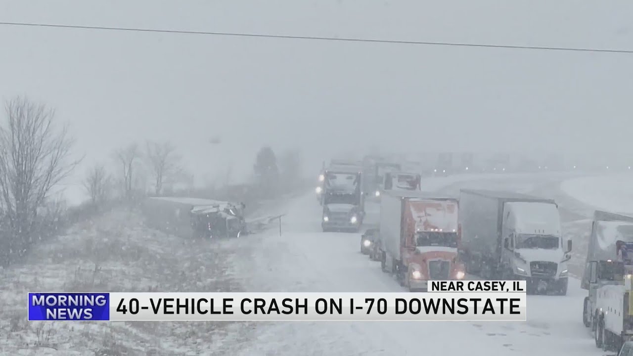 40 vehicles involved in chain-reaction crash on I-70 in downstate Illinois