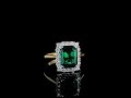 Emerald Style Green Stone Halo Classic Ring #diamond #diamondnpearl #diamondring