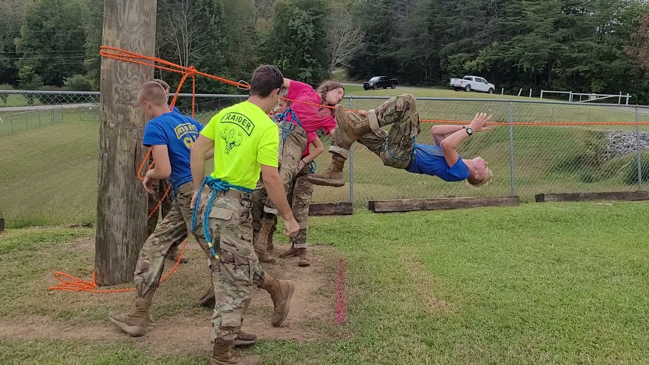 211002 Clarkrange JROTC Raiders Team One 1st Place One Rope Bridge at