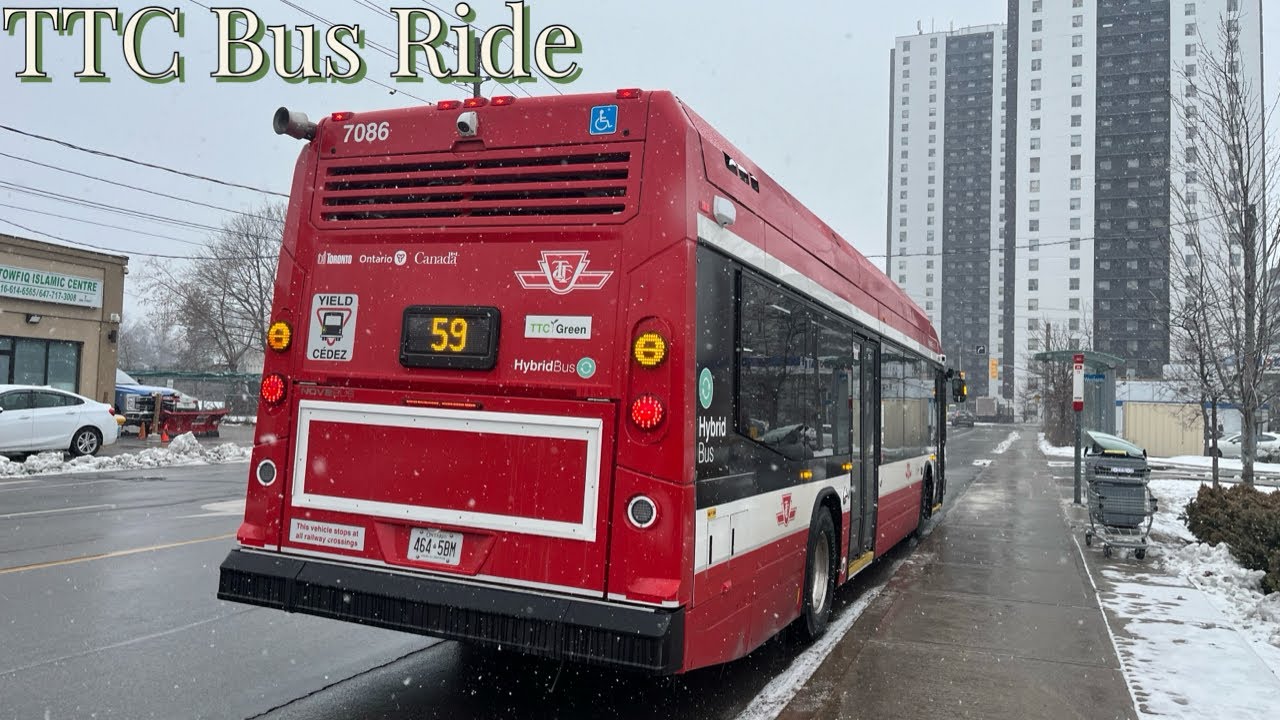 Toronto TTC 59A Maple Leaf Bus Ride - Full Route Westbound 1/22/2024 ...
