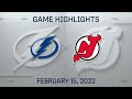 NHL Highlights | Lightning vs. Devils - Feb. 15, 2022