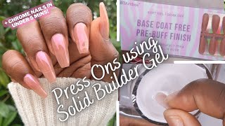 How to Apply Press Ons using Solid Builder Gel | Chrome Nails | BTArtBox Soft Gel Tips | Gel X Nails screenshot 5