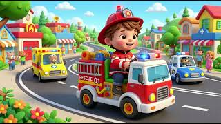 Baby John’s Rescue Vehicle Song 🚑🚓🚒 | Fun Action Song for Kids | Nursery Rhymes