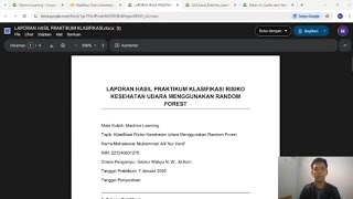 UAS Machine Learning – Muhammad Alif Nur Hanif – Klasifikasi