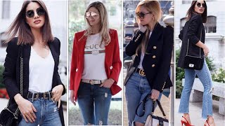 50 IDEAS DE OUTFITS CON JEANS Y BLAZERS MODA MUJER 2020 2021 OUTFITS 2020 CON  BLAZERS Y JEANS MODA - YouTube