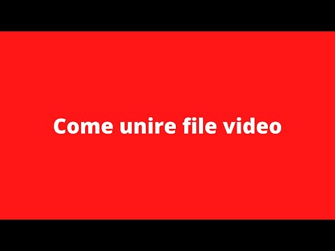 Video: Come Unire File Movmov