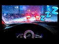 Driving in Rain For Sleeping + AC Sounds with Black Screen