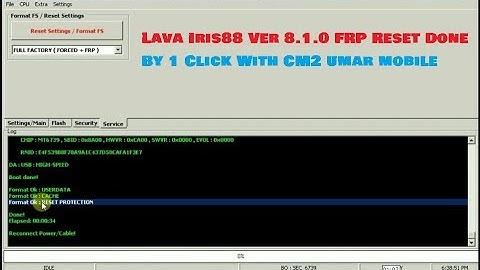 Lava Iris88 Ver 8 .1 .0 FRP Reset Done By 1 Click With CM2