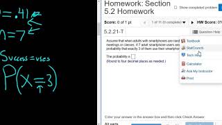Probability that Exactly 3 People use Their Smartphones Binomial Example