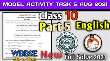 Class- 10 English (ইংরাজি) Model Activity Task Part- 5 Answer New Aug #WBBSE@GK With Kiron