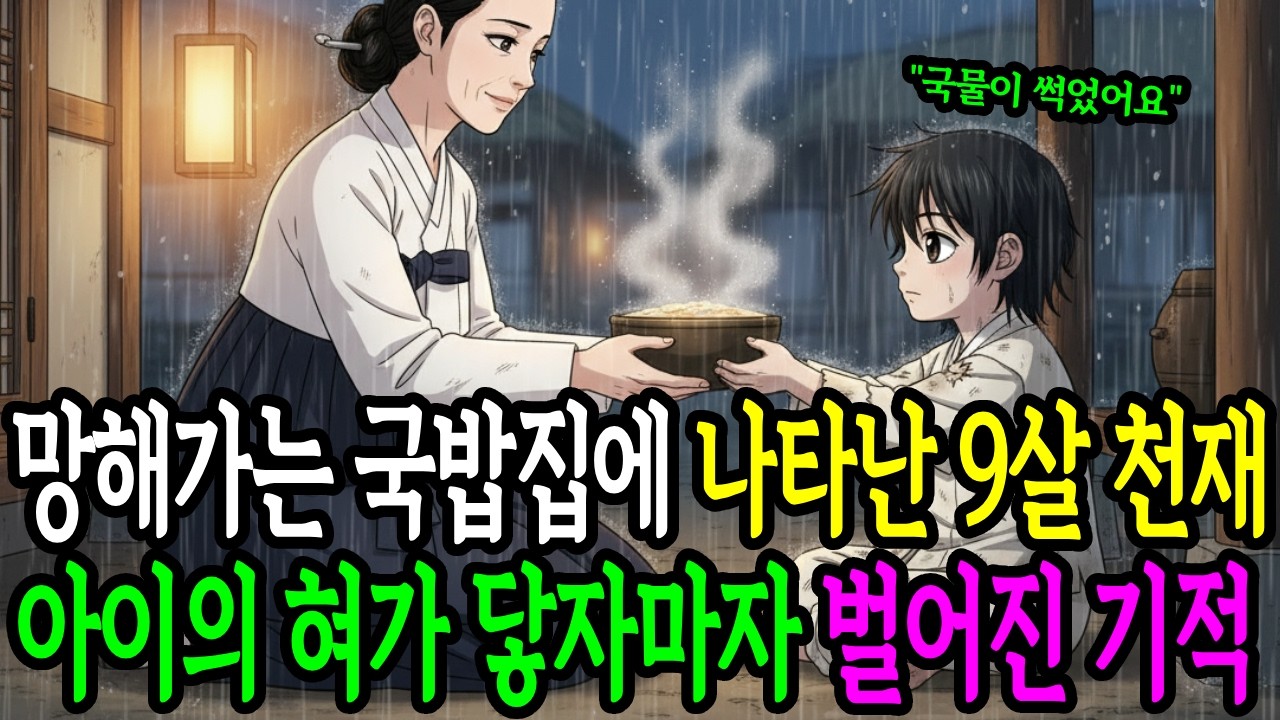 [야담] 죽음을 결심한 과부가 건넨 마지막 국밥, 9살 천재 소년의 한마디에 전세역전된 사연 |민담| 전설| 설화| 옛날이야기| 오디오북| 수면동화 |사연|