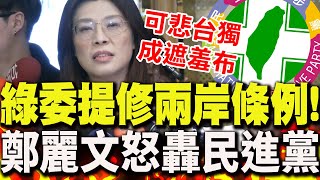 林宜瑾提修兩岸條例刪國家統一前等字眼鄭麗文怒轟民進黨可悲台獨成遮羞布