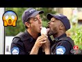 Police officer caught sharing ice cream  just for laughs gags
