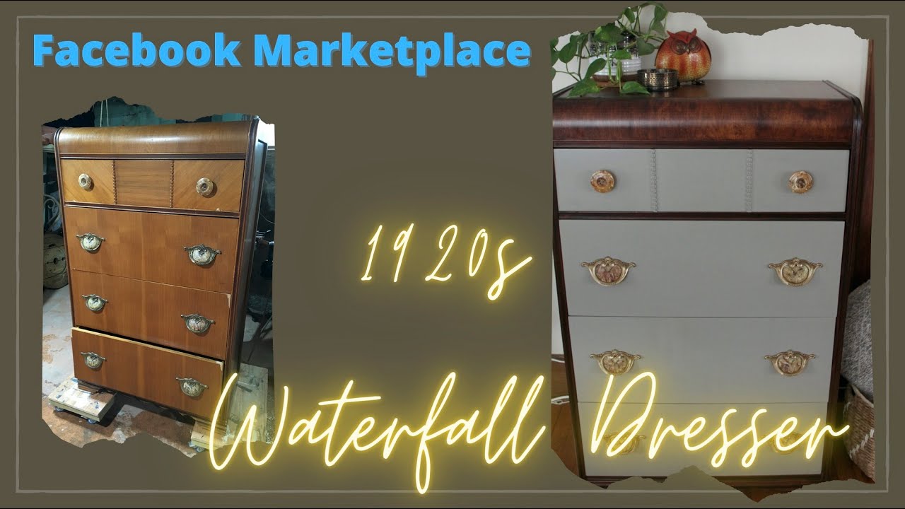 FB Marketplace Furniture Flip Extreme Makeover 1920s Art Deco Dresser