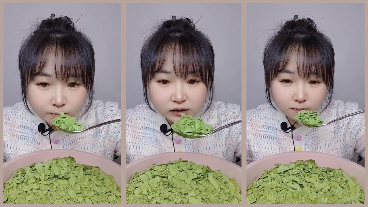 ASMR :Heavy Matcha powder ice|solo bites|Soft ice|crushed hard ice|white ice eating|V-good crunchy