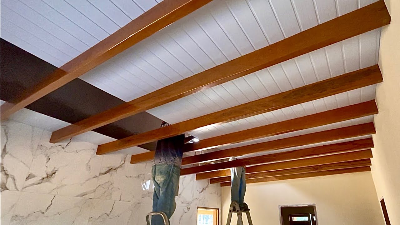 Tive uma Ideia Diferenciada Forro de Madeira e PVC Assim Ainda não Tinha Visto no Youtube