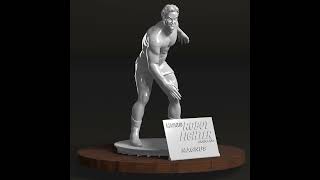 Sandpiper Magnus Robot Fighter figurine on turntable (render)
