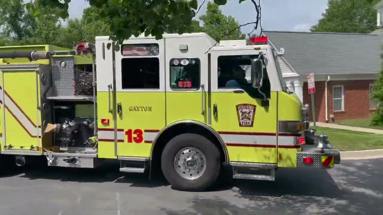 Henrico Fire Engine 313 Arriving on scene for a fall