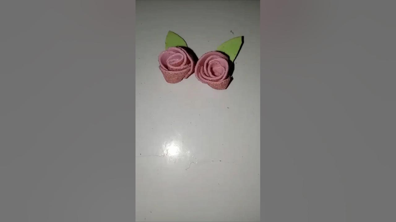 how to make rose with glitter sheet🌹🌹 YouTube