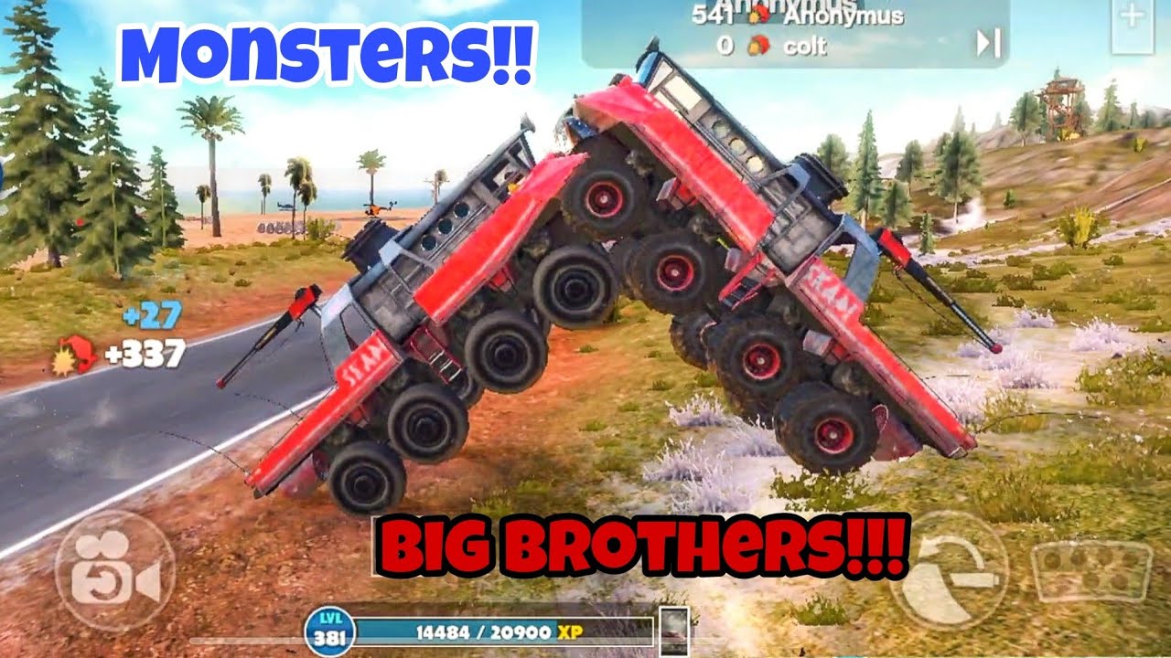 Military Truck Vs Monster Truck Destruction In Frozen Lake - Off The ...