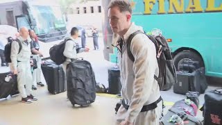 University of Houston Cougars arrive in San Antonio for Final Four