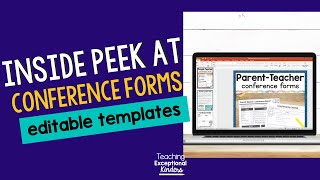 Editable Parent Teacher Conference Forms Sneak Peek