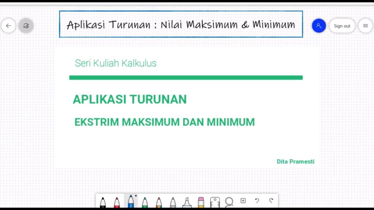 KALKULUS | APLIKASI TURUNAN : NILAI MAKSIMUM DAN MINIMUM FUNGSI
