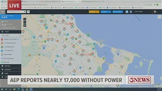 AEP website reports nearly 17,000 customers without power
