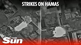 Israeli Military Releases Footage Of Airstrikes Targeting Hamas Terrorists In Gaza Strip