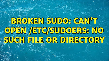 Broken sudo: can