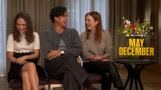 Natalie Portman on building sexual tension with Julianne Moore and Charles Melton talks Oscar buzz