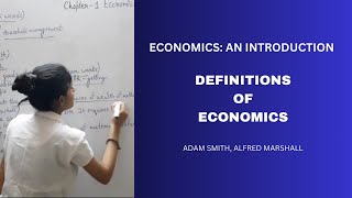 Definition of economics | Adam Smith, Alfred Marshall | Statistics for economics | #class11 #part1