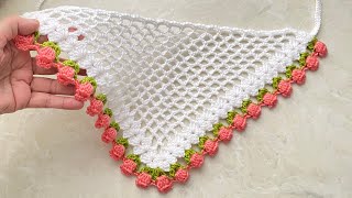 Crocheted Hyacinth Pattern Bandana/ Tığ işi Sümbül Bandana/Güzel ve Favori Bandana