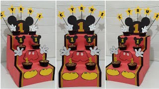 DIY CUPCAKE STAND | MICKEY MOUSE THEME BIRTHDAY IDEAS