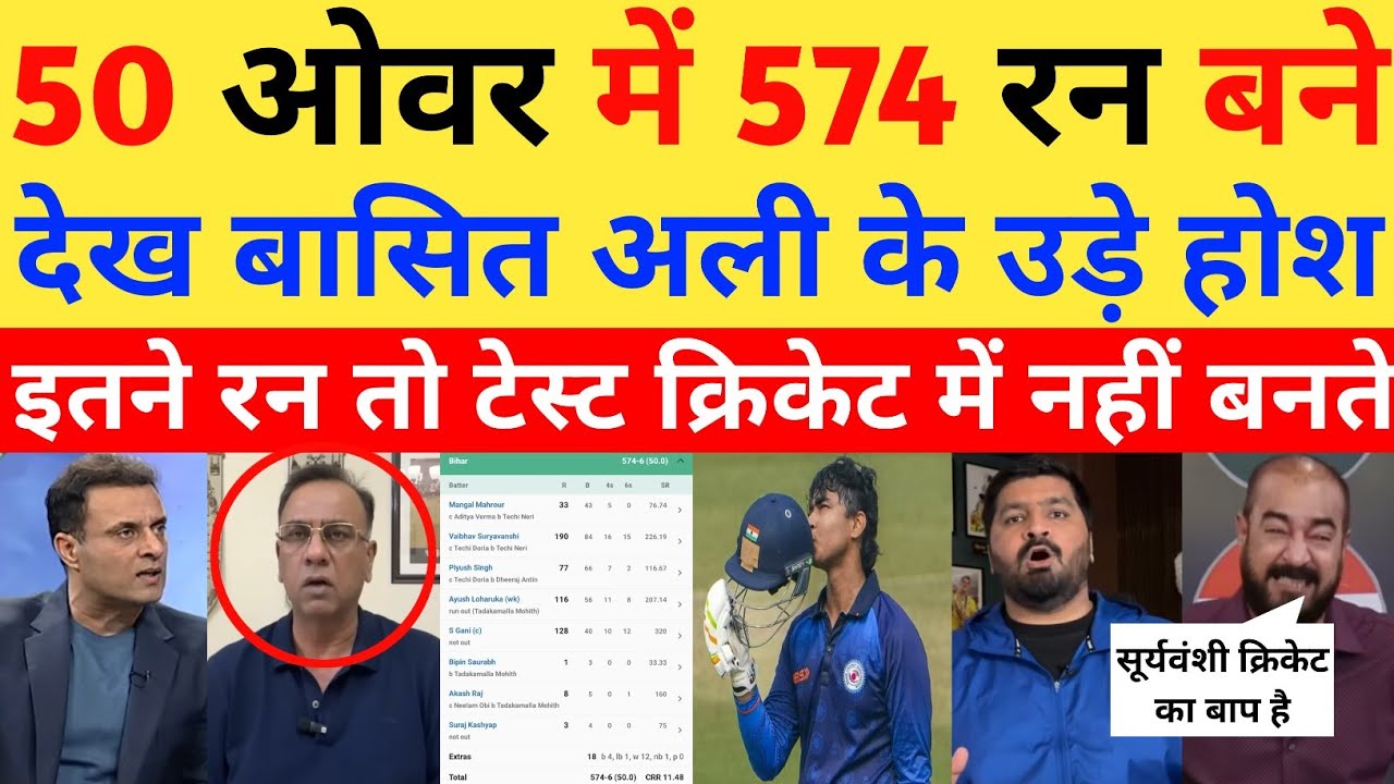 Basit Ali Shocked To See 574 Runs In 50 Over Itne To Test Mein Nahin ...