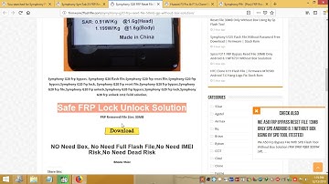 Symphony G20 FRP Reset File 30MB Only GP Without Box Solution