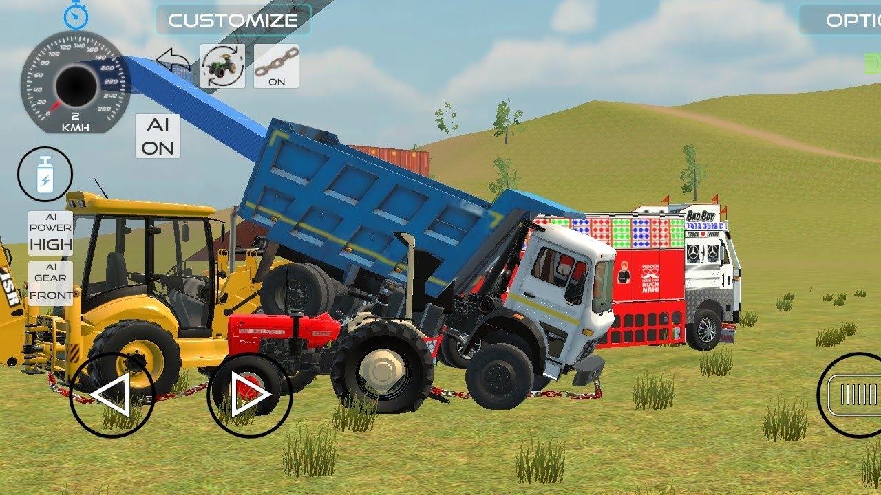 🔴drive jcb and 2 truck video stone from dumper truck in game 