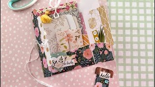 6x6 Paper | Torn Paper Mini Triple Pocket  Folio Folder | TUTORIAL