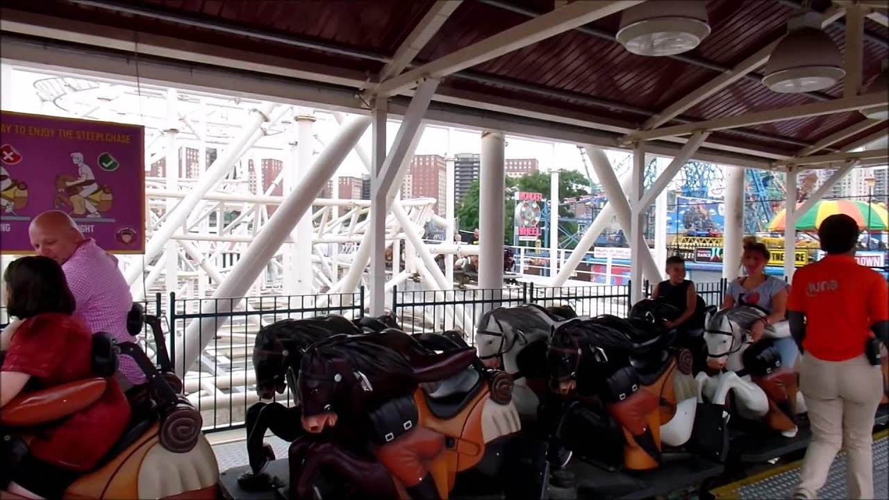 The Flopper Ride Coney Island: Steeplechase off Ride POV / July 19, 2014 - YouTube