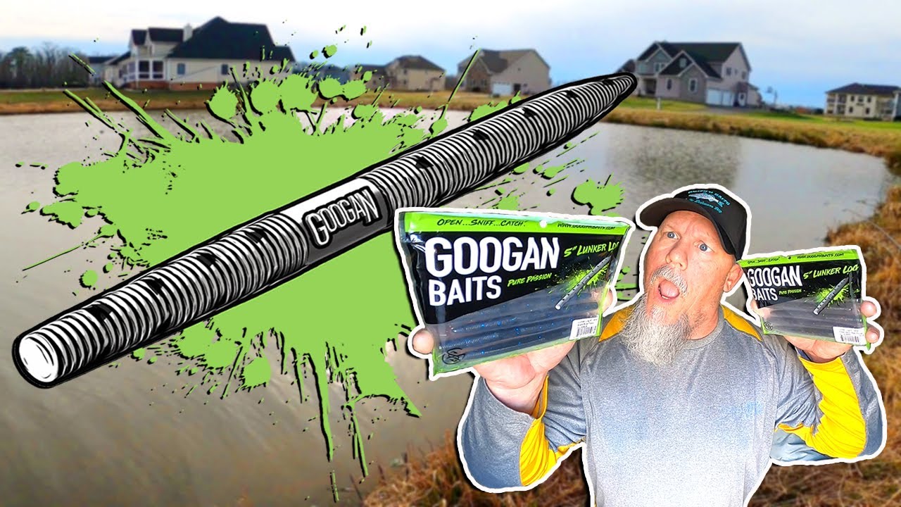 Bass Fishing Small Ponds with Lunker Logs (Googan Baits) 
