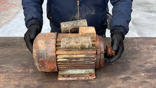 Restoration Of Burnt Electric Motor \/\/ Fully Restore The Air Compressor Motor