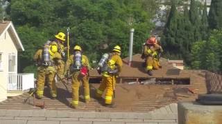LAFD roof ventilation training during.