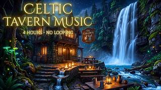 The Cascade's Call | 4 Hours of Relaxing Medieval Celtic Tavern Music & Waterfall Ambience for Rest