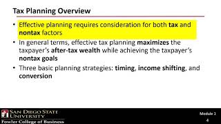 Acctg332 Video 3A Tax Planning Overview