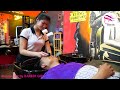 Young Beautiful Girl Proffesional Skills Face Massage & Relaxing Shampoo in Vietnam Babershop